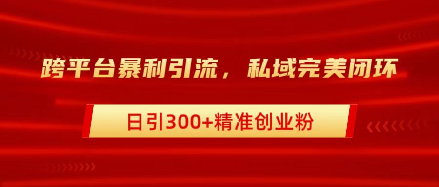 跨平台暴力引流，私域完美闭环，日引300+精准创业粉-青简副业网