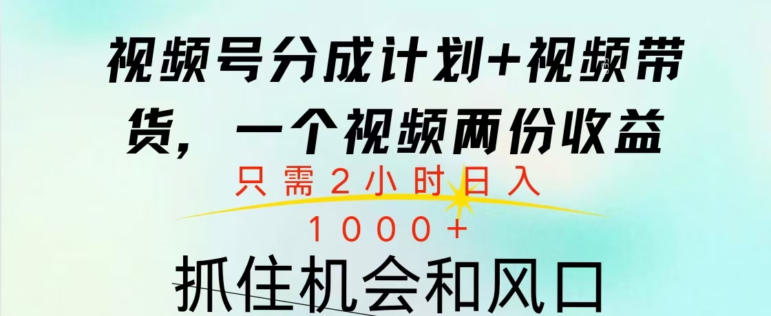 视频号橱窗带货， 10分钟一个视频， 2份收益，日入1000+-青简副业网