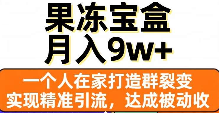果冻宝盒，通过精准引流和裂变群，实现被动收入，日入3000+-青简副业网