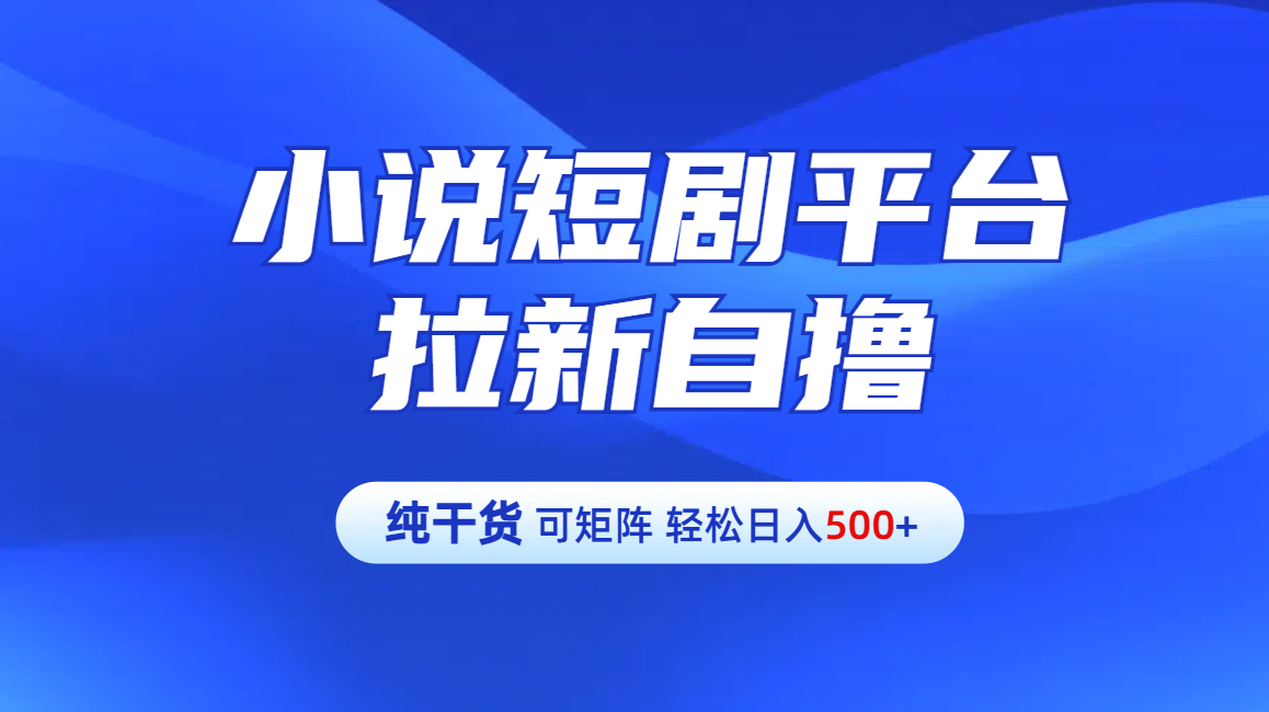 【纯干货】小说短剧平台拉新自撸玩法详解-单人轻松日入500+-青简副业网