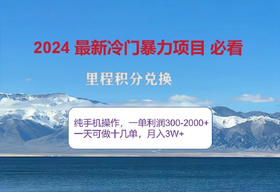 2024惊爆冷门暴利！出行高峰来袭，里程积分，高爆发期，一单300+—2000+，月入过万不是梦！-青简副业网