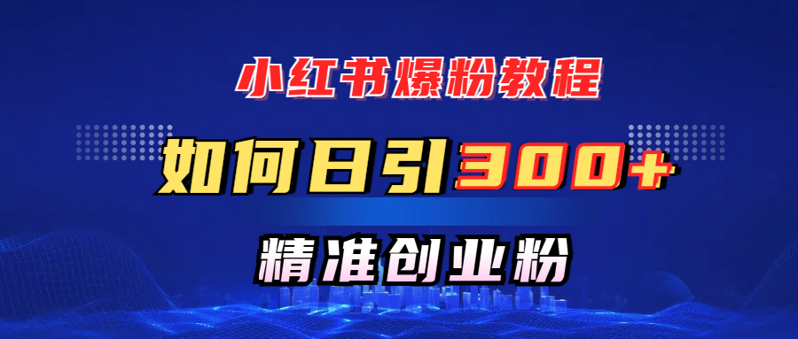 小红书爆粉教程，如何日引300+创业粉，快速实现精准变现！-青简副业网