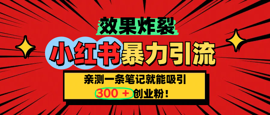 小红书炸裂玩法，亲测一条笔记就能吸引300+精准创业粉！-青简副业网