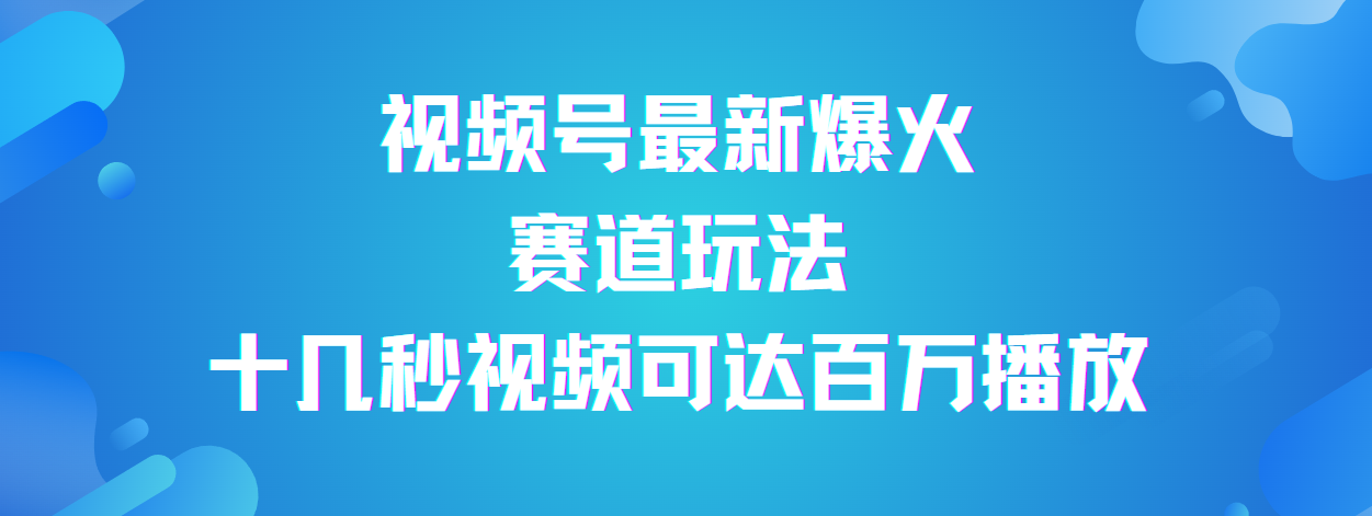 视频号最新爆火赛道玩法，流量巨大，视频制作简单，轻松月入数万-青简副业网