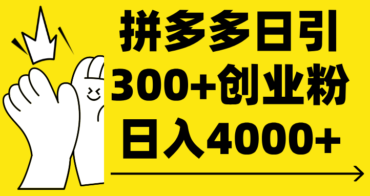 拼多多日引300+创业粉 日入4000+-青简副业网