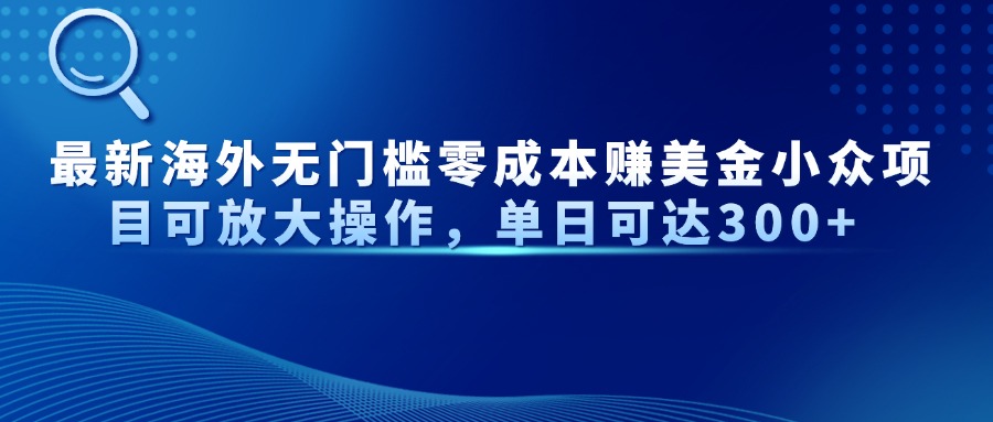 最新海外无门槛美金小众项目可放大操作，单日可达300+-青简副业网