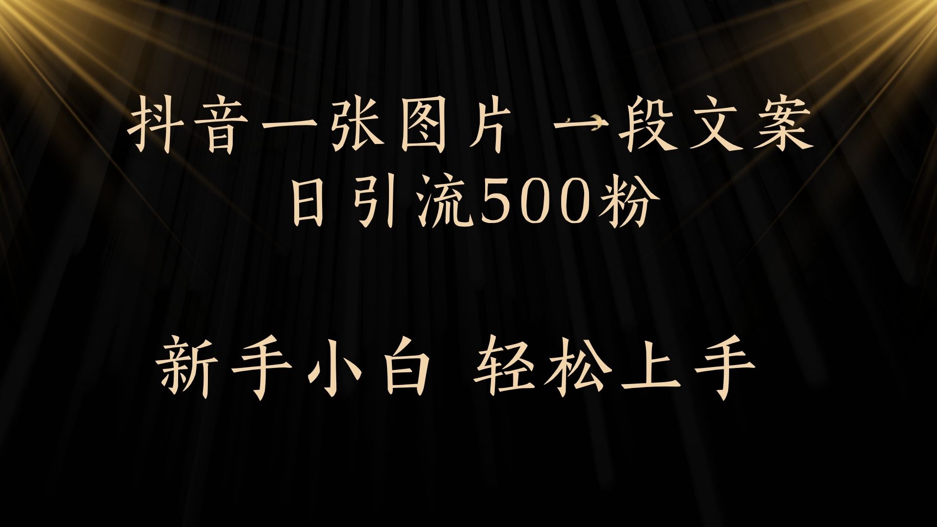 每天2分钟，抖音一张图片 一段文案日引流500粉-青简副业网