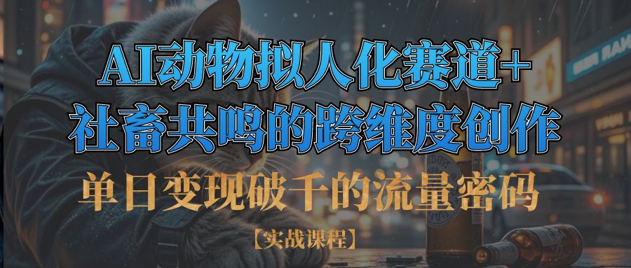 单日变现破千的流量密码,AI动物拟人化赛道+社畜共鸣的跨维度创作-青简副业网