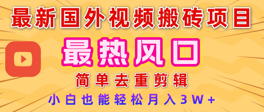 2025最新热门风口，国外视频搬砖项目，简单去重剪辑，小白也能轻松月入3W+-青简副业网
