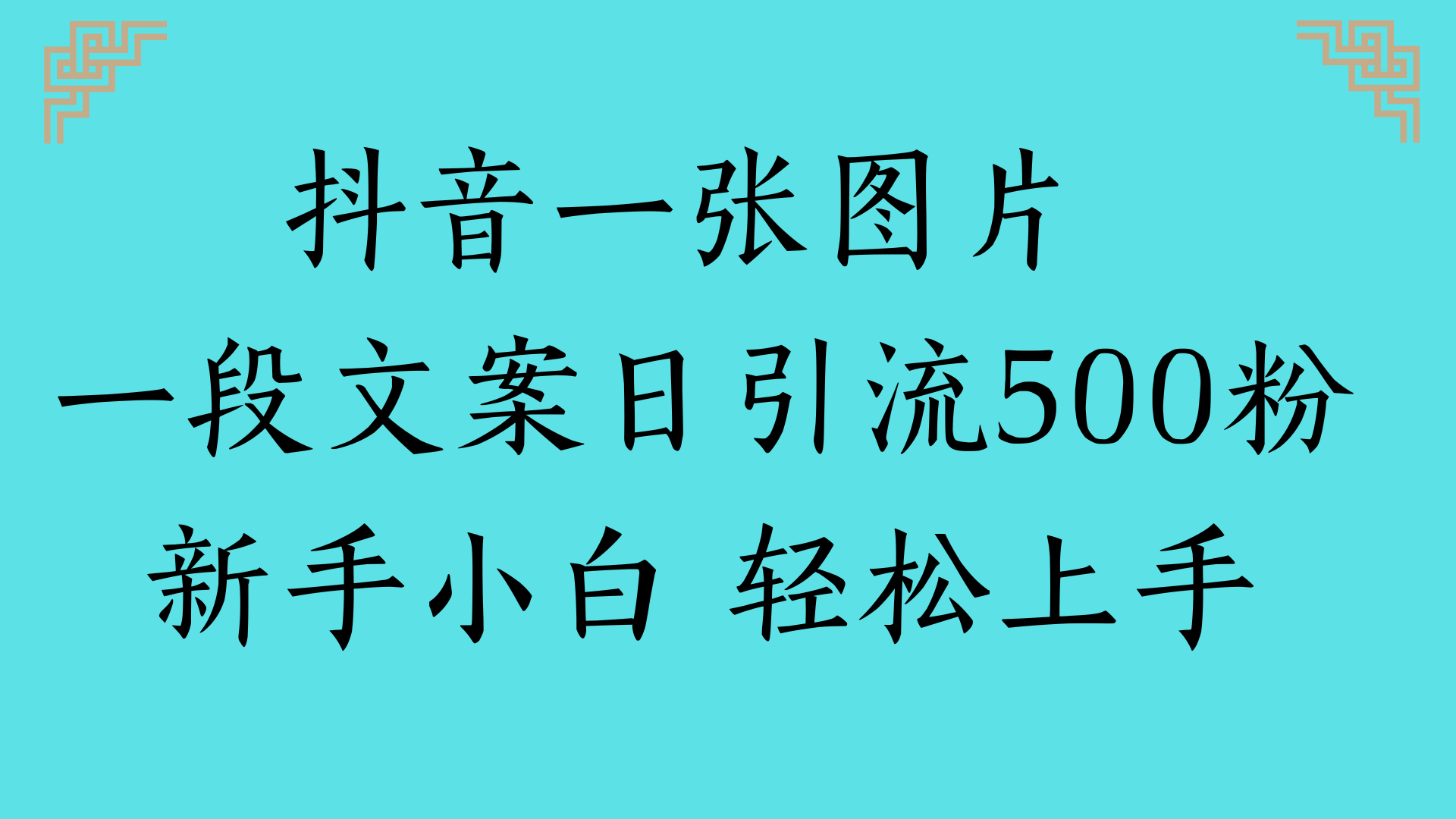 抖音一张图片 一段文案日引流500粉新手小白 轻松上手-青简副业网