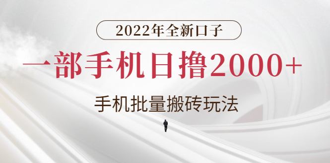 【副业项目3146期】2022年全新搬砖项目，手机批量搬运玩法，一部手机日撸1000+-青简副业网