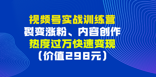 【副业项目3353期】视频号实战合集（视频号怎么创作推广涨粉）-青简副业网