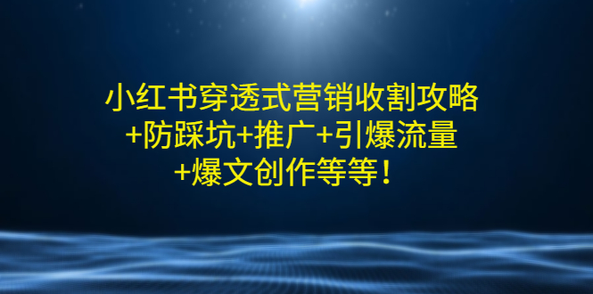 【副业项目3458期】小红书穿透式营销收割攻略+防踩坑+推广+引爆流量+爆文创作（小红书的营销方法策略）-青简副业网