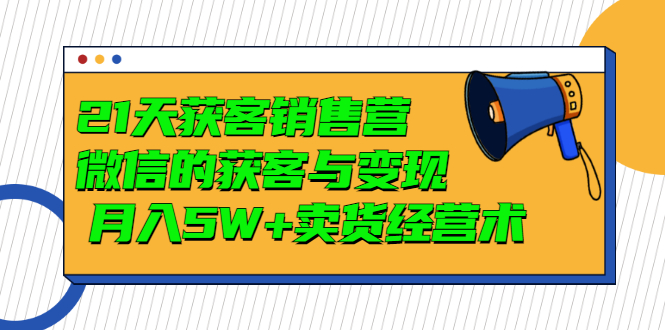 【副业项目3530期】微信营销的方法和技巧：21天获客销售营，带你破解微信的获客与变现-青简副业网