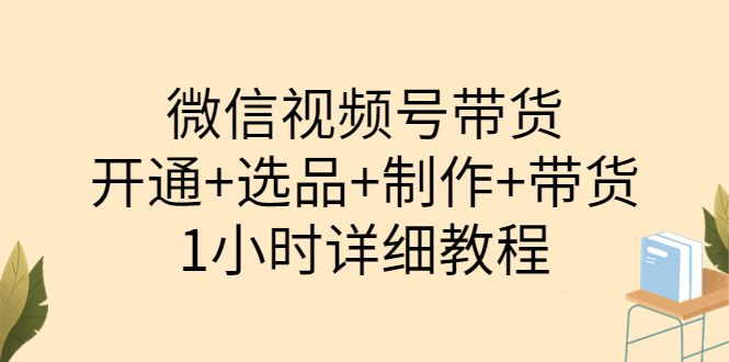 【副业项目3940期】陈奶爸·微信视频号带货：开通+选品+制作+带货（1小时详细教程）-青简副业网