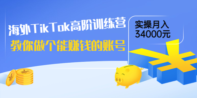 【副业项目4025期】海外TikTok高阶训练营：教你做个能赚钱的账号，实操月入34000元-青简副业网