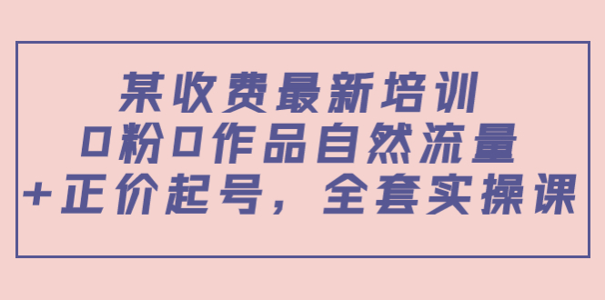 【副业项目4039期】某收费最新培训：0粉0作品自然流量+正价起号，全套实操课-青简副业网