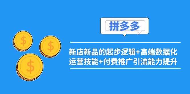 【副业项目4181期】2022拼多多：新店新品的起步逻辑+高端数据化运营技能+付费推广引流能力提升-青简副业网