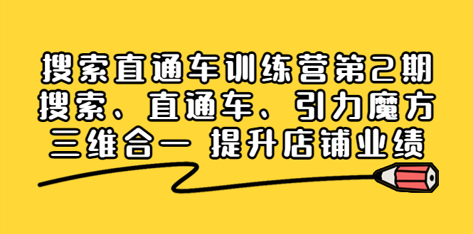 【副业项目4206期】搜索直通车训练营第2期：搜索、直通车、引力魔方三维合一 提升店铺业绩-青简副业网