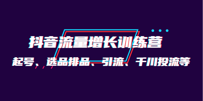 【副业项目4335期】月销1.6亿实操团队·抖音流量增长训练营：起号、选品排品、引流 千川投流等-青简副业网