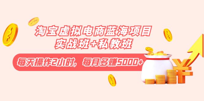 【副业项目4366期】淘宝虚拟电商蓝海项目实战班+私教班：每天操作2小时，每月多赚5000+-青简副业网