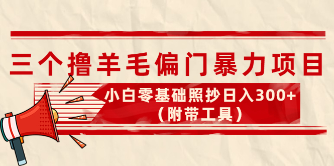 【副业项目4412期】外面卖998的三个撸羊毛偏门暴力项目，小白零基础照抄日入300+（附带工具）-青简副业网