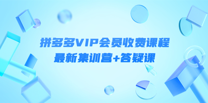 【副业项目4426期】某社群·拼多多VIP会员收费课程，最新集训营+答疑课-价值3299元-青简副业网