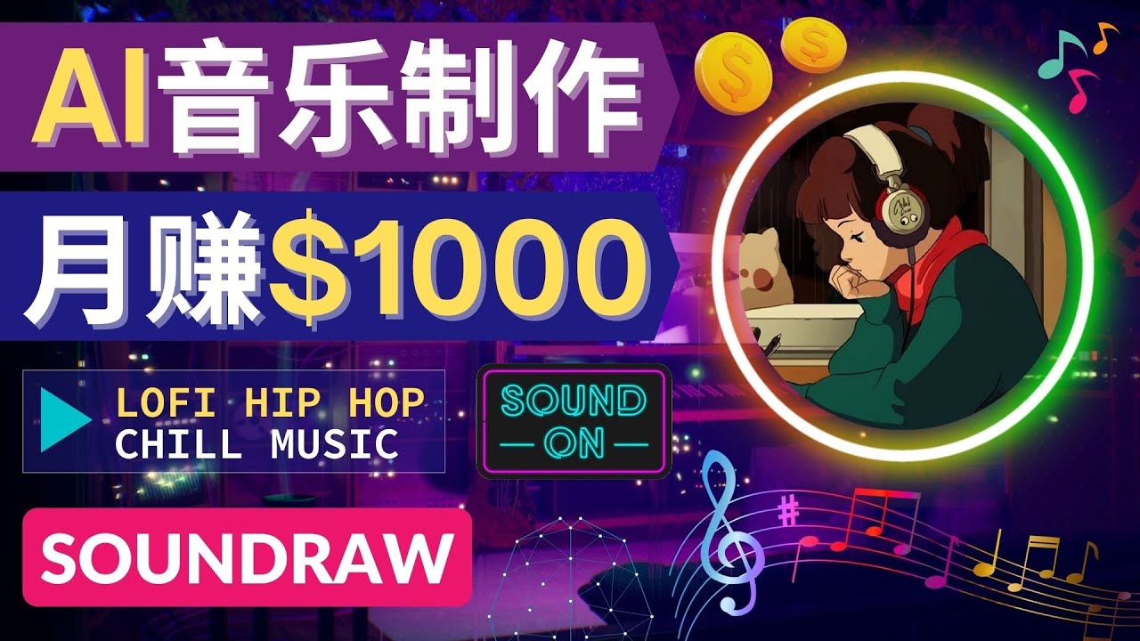 【副业项目4535期】无需任何音乐基础： 使用AI软件制作Lofi Hip Hop Chill Music 月赚1000美元-青简副业网