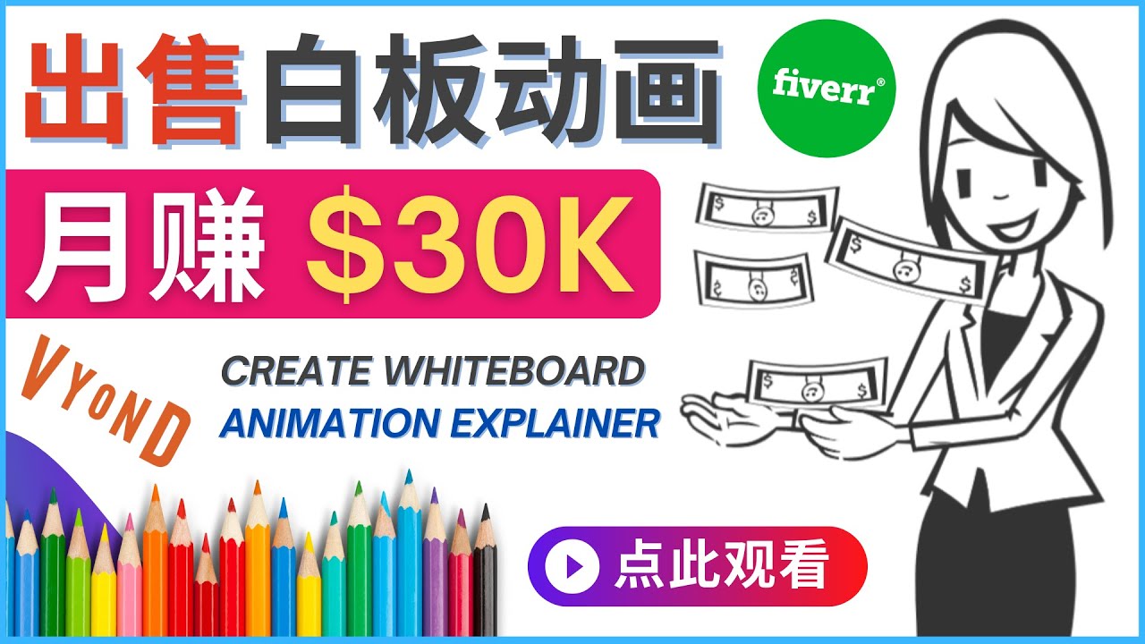 【副业项目4579期】如何用最简单制作白板动画（WhiteBoard Animation）月赚3万美元-青简副业网