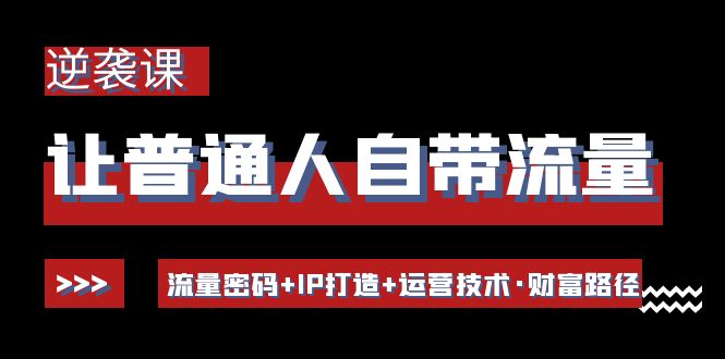 【副业项目4534期】让普通人自带流量的逆袭课：流量密码+IP打造+运营技术·财富路径-青简副业网