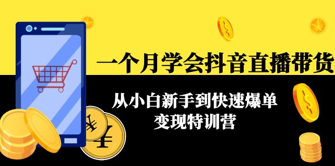 【副业项目4577期】一个月学会抖音直播带货：从小白新手到快速爆单变现特训营(63节课)-青简副业网