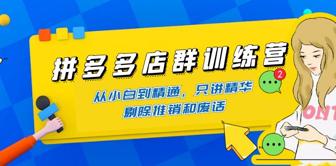 【副业项目4593期】98K电商学院·拼多多店群培训课，0基础也能学，从入门到精通-价值2499元-青简副业网