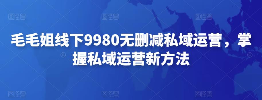 【副业项目4650期】毛毛姐线下9980无删减私域运营，掌握私域运营新方法-青简副业网