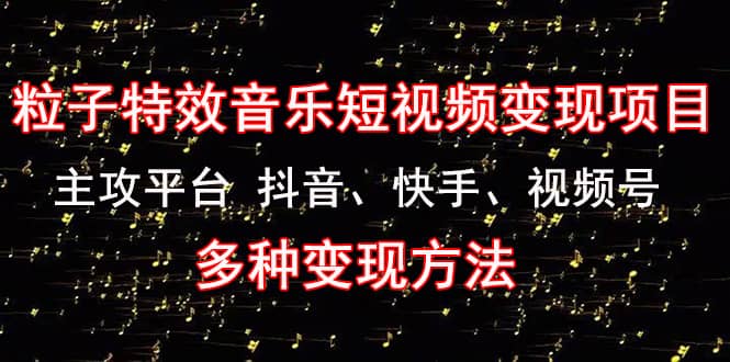 【副业项目4821期】《粒子特效音乐短视频变现项目》主攻平台 抖音、快手、视频号 多种变现方法-青简副业网