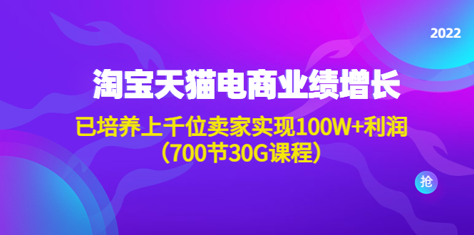 【副业项目4675期】淘系天猫电商业绩增长：已培养上千位卖家实现100W+利润（700节30G课程）-青简副业网