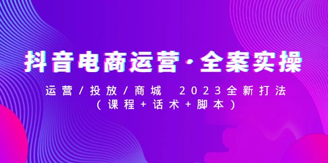 【副业项目5081期】抖音电商运营·全案实操：运营/投放/商城 2023全新打法(课程+话术+脚本)-青简副业网