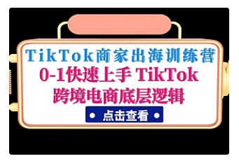【副业项目5013期】TikTok商家出海训练营：0-1快速上手 TikTok跨境电商底层逻辑-青简副业网