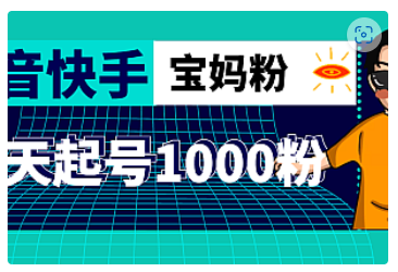 【副业项目5035期】抖音快手三天起号涨粉1000宝妈粉丝的核心方法【详细玩法教程】-青简副业网