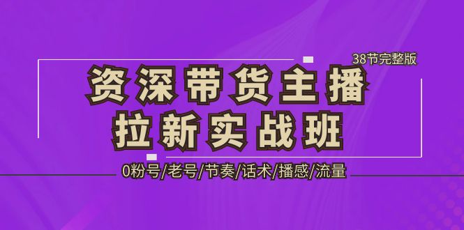 【副业项目5333期】资深·带货主播拉新实战班，0粉号/老号/节奏/话术/播感/流量-38节完整版-青简副业网