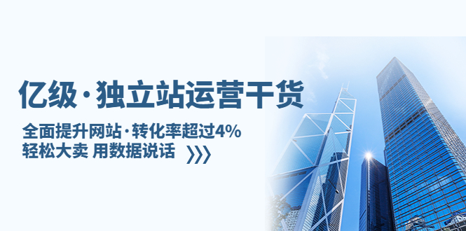 【副业项目5408期】亿级·独立站运营干货：全面提升网站·转化率超过4%，轻松大卖 用数据说话-青简副业网