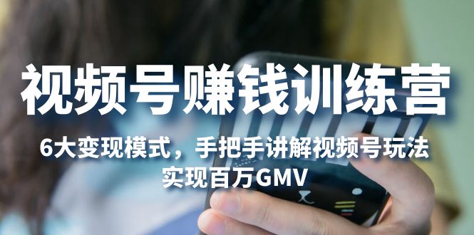 【副业项目5296期】视频号赚钱训练营：6大变现模式，对平台的各项功能详细讲解，实现百万GMV-青简副业网