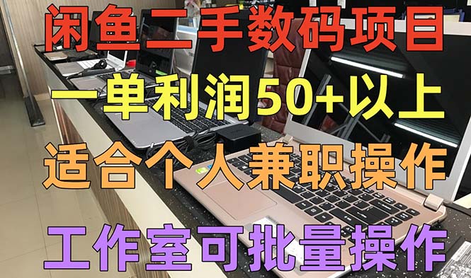 【副业项目5404期】闲鱼二手数码项目，个人副业低保收入一单50+以上，工作室批量放大操作-青简副业网