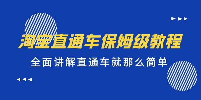 【副业项目5451期】淘宝直通车保姆级教程，全面讲解直通车就那么简单！-青简副业网