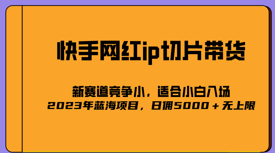【副业项目5464期】2023爆火的快手网红IP切片，号称日佣5000＋的蓝海项目，二驴的独家授权-青简副业网