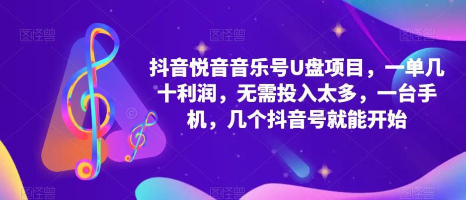【副业项目5503期】抖音音乐号U盘项目 一单几十利润 无需投入太多 一台手机 几个抖音号就开始-青简副业网