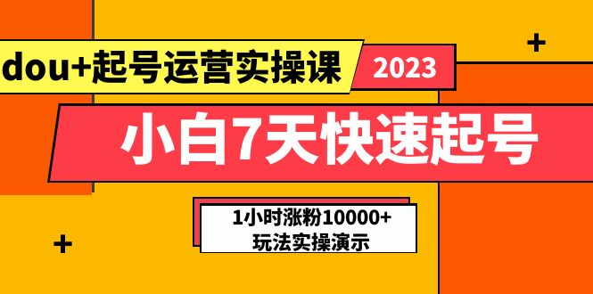 【副业项目5906期】小白7天快速起号：dou+起号运营实操课，实战1小时涨粉10000+玩法演示-青简副业网