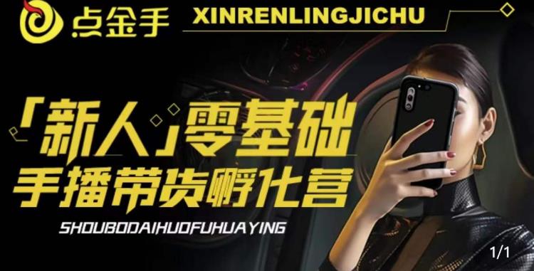 【副业项目6097期】2023点金手·新人零基础手播带货孵化营：账号运营篇+主播话术篇+数据流量篇等-青简副业网