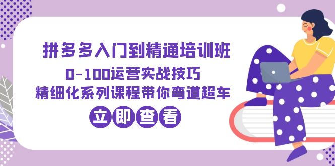 【副业项目6297期】2023拼多多入门到精通培训班：0-100运营实战技巧 精细化系列课带你弯道超车-青简副业网