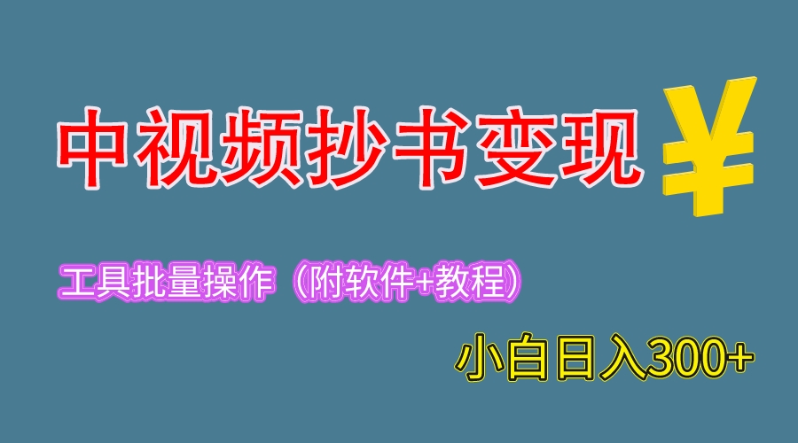 【副业项目6300期】2023中视频抄书变现（附工具+教程），一天300+，特别适合新手操作的副业-青简副业网