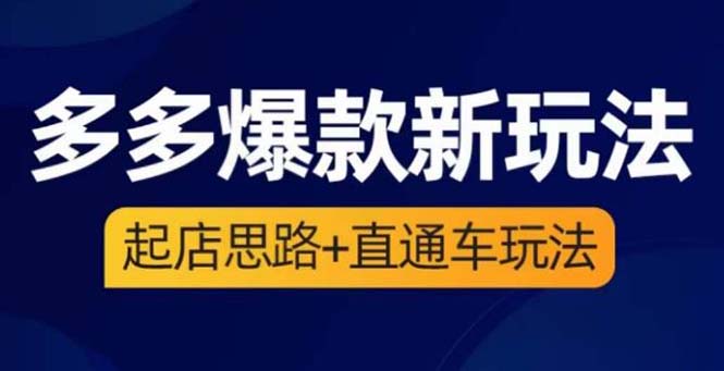 【副业项目6039期】2023拼多多爆款·新玩法：起店思路+直通车玩法（3节精华课）-青简副业网
